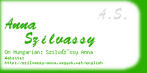 anna szilvassy business card